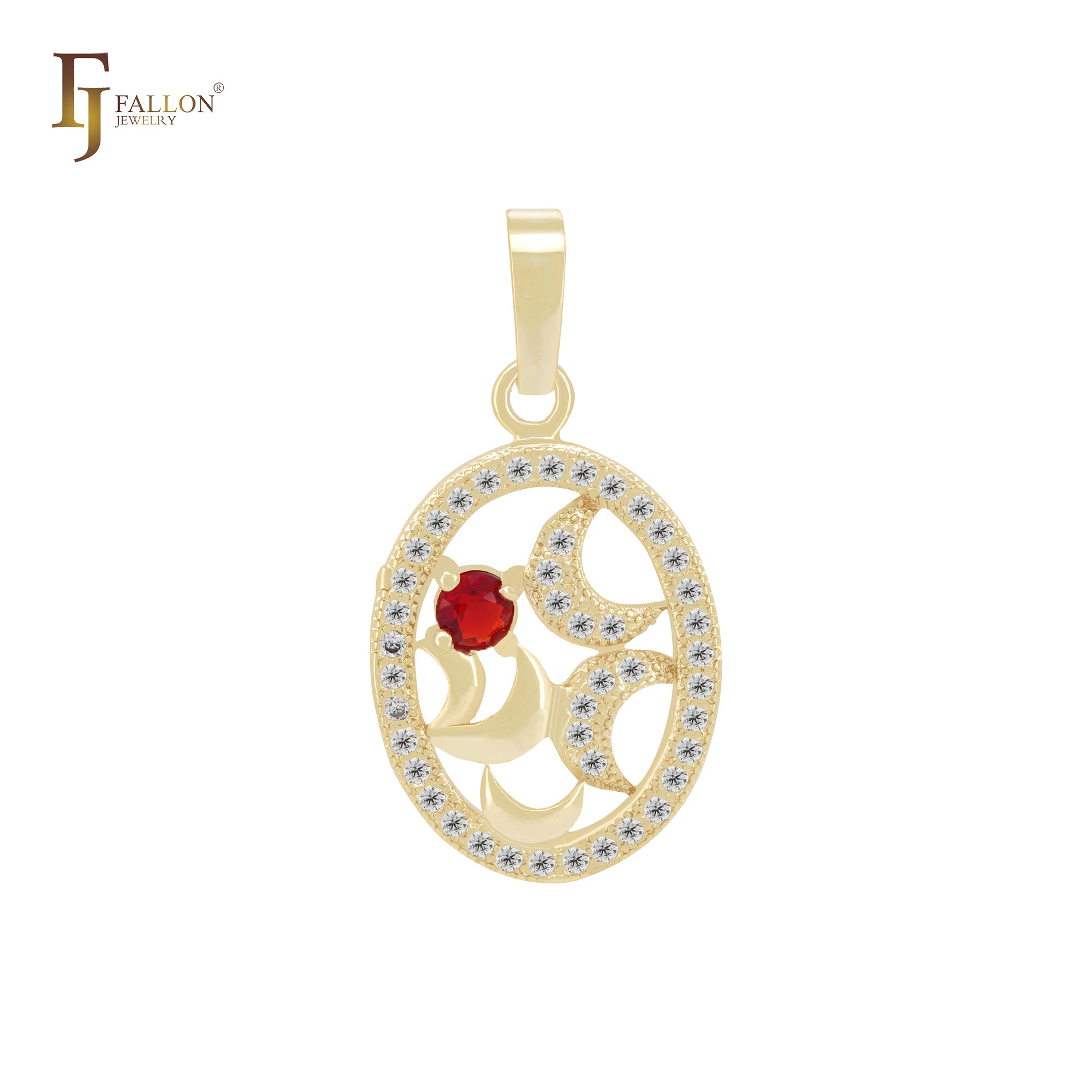 Colgante de oro de 14 quilates con circonitas blancas