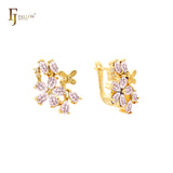 Flora Flowers Cluster CZs 14K Gold, Roségold Ohrringe