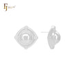 Oval rhombus snail shape 14K Gold, Rose Gold, White Gold Stud Earrings