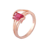 Bunte Solitärringe aus Roségold mit CZ
