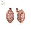 Halo Marquise in Marquise bunte CZ 14K Gold, Roségold Ohrringe