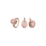 Conjunto de halo de oro rosa con anillos