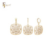 Cushion shape snowflake Rose Gold Jewelry set with Pendant