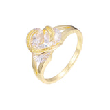 .Trend Luxuri?se Pferdeauge Marquise Solit?r CZ 585 Ros¨¦gold, 14K Goldringe