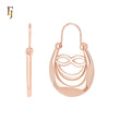 Ripple Hammered Rose Gold wire hook Brasket Earrings