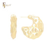 Brincos de pino em formato de pepita irregular em ouro 14K, ouro rosa e ouro branco