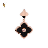 🔥 Colorful Onyx Clover Flower Princess Rose Gold, White Gold Pendant