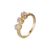 つのカラフルな cz クラスター 14K ゴールド、ローズゴールド、ホワイトゴールド、18K ゴールド リング