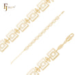 Wide double squared dot hammered 14K Gold Bracelets
