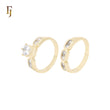 White Czs cluster 14K Gold Wedding Set