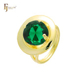 Anillos solitarios anchos en colores de baño de Oro 18K, Oro 14K, Oro Rosa