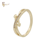 Double Hearts Arrows 14K Gold Fashion Rings
