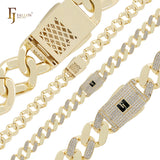 Ultra Copper medium Compact link chuncky Cuban link 14K Gold Chain Bracelets
