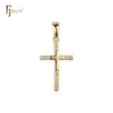 Latin Cluster white CZs Rose Gold Latin cross pendant