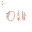 Conjunto de joyas de oro rosa con llamas de marquesa y circonitas blancas con anillos