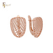 Net mesh filigree Rose Gold Russian Lock Earrings
