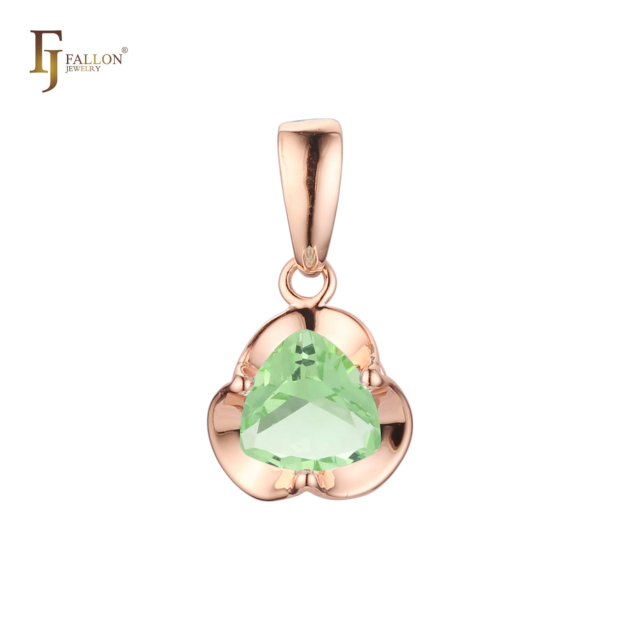 Solitär-Anhänger mit buntem Zirkonia 14 Karat Gold, Roségold, Weißgold
