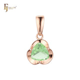 Solitär-Anhänger mit buntem Zirkonia 14 Karat Gold, Roségold, Weißgold