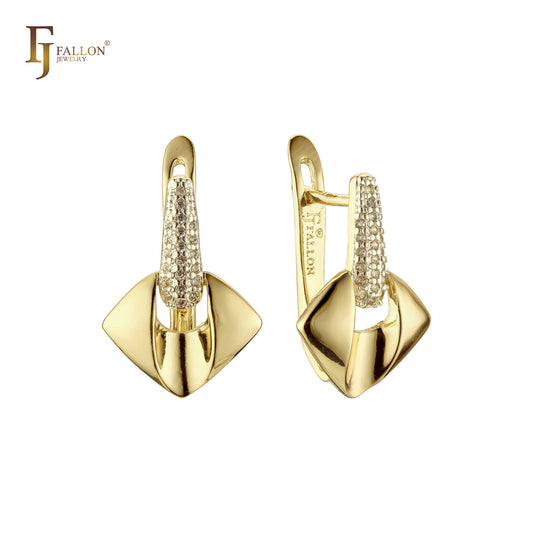 Pendientes de dos tonos de oro rosa
