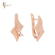 Double touching Ribbons Rose Gold Russian Lock Earrings