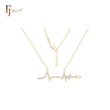 Lightning Arrow of Heart and White CZs 14K Gold Necklace