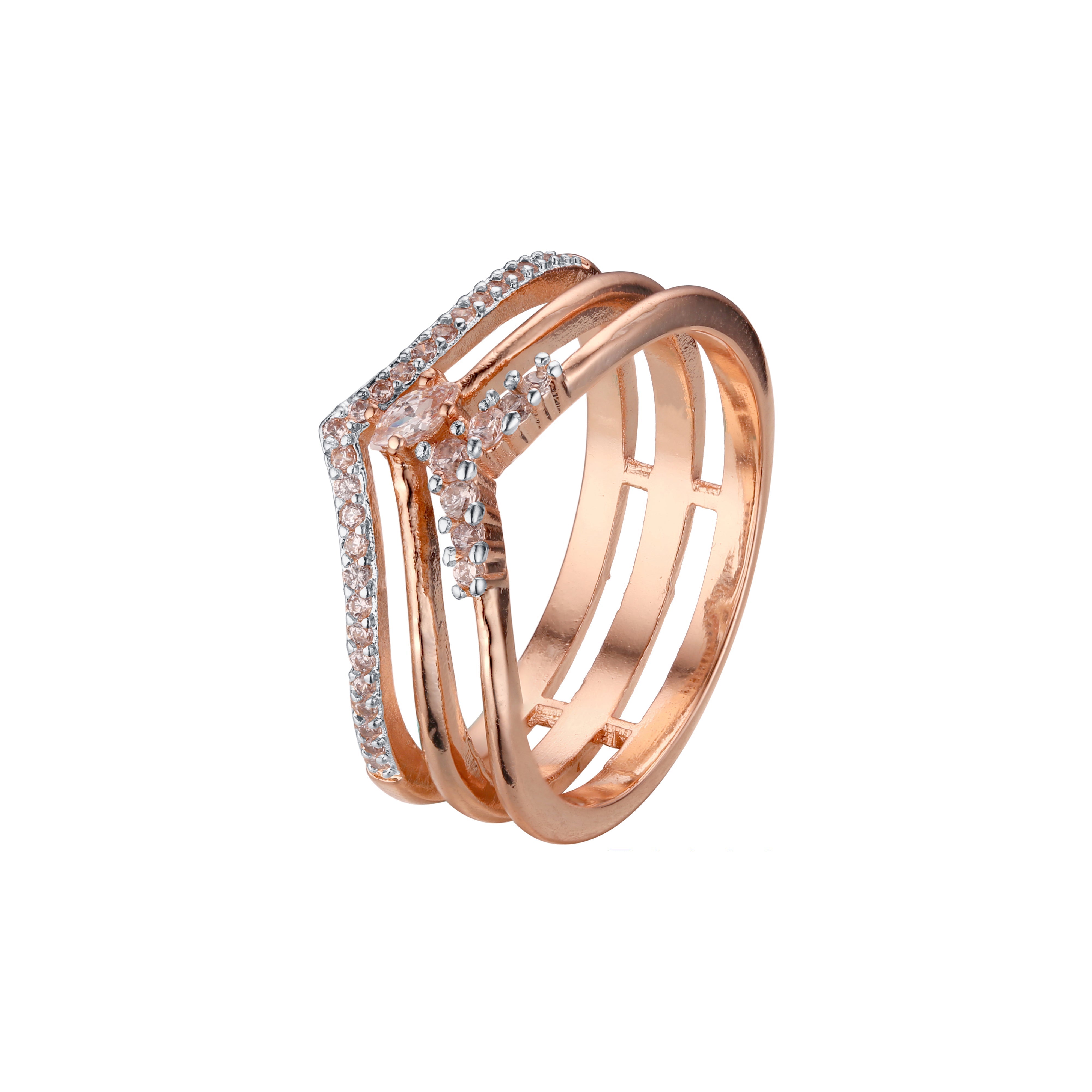 Anillos Trinity en Oro Rosa, baño de dos colores