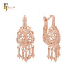 Filigree dangling Rose Gold Russian Lock Earrings