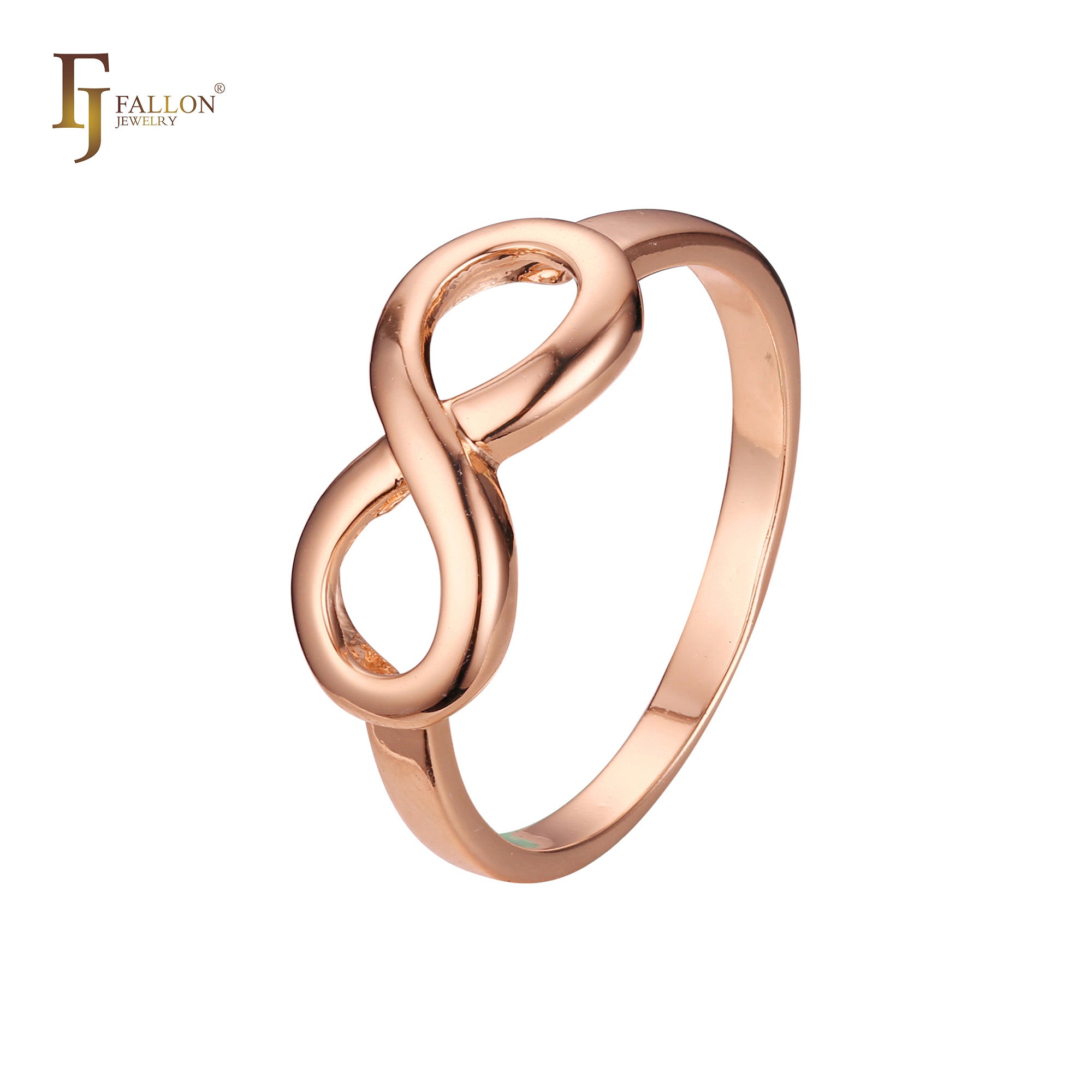 Infinity 8 schlichte Designringe ohne Stein in 14-kar?tigem Gold mit Ros¨¦gold-Beschichtung