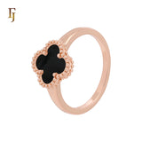 🔥 Minimalism Elegant Black or white Clover design Rose Gold  Fashion Rings
