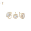 Halo cluster Colorful 14K Gold Jewelry Set with Rings