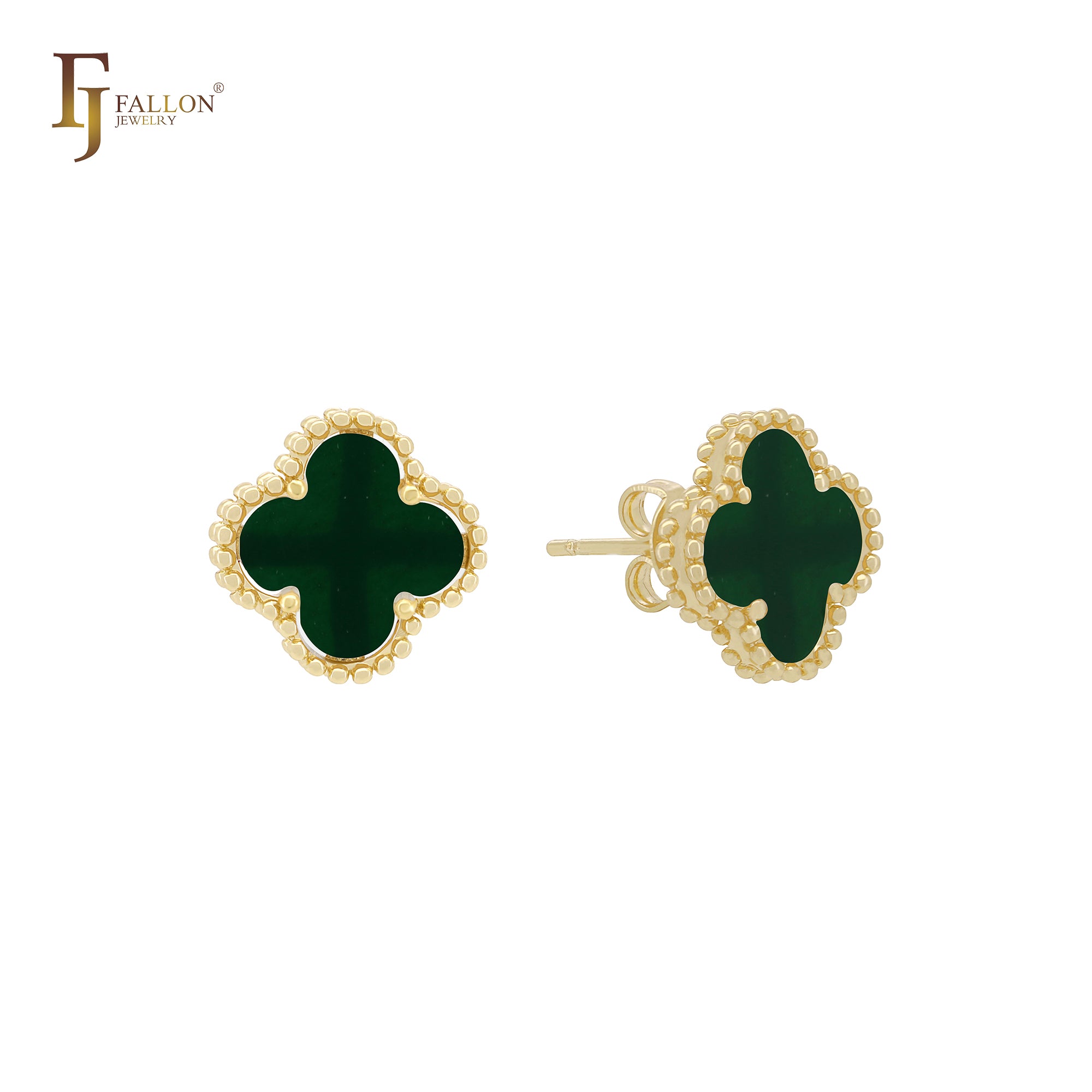 🔥 Lucky black clover Rose Gold stud earrings