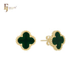 🔥 Lucky black clover Rose Gold stud earrings