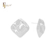 Rhombus nugget shaped 14K Gold, Rose Gold, White Gold Stud Earrings