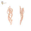 Elegant twsited Filigree Rose Gold Russian Lock Earrings