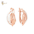 Interlocking Ribbons Rose Gold two tone Russian Lock Earrings
