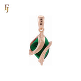 🔥 Double Ribbons clawed elegant Solitaire Colorful CZ Rose Gold Pendant