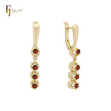 Vier weiße CZs Tropfen 14K Gold, 18K Gold, Roségold, Weißgold Ohrringe