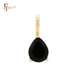 Solitaire apple green drop CZ Rose Gold Pendant