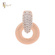 Wonderful luxurious white CZs lock Rose Gold two tone Fashion Pendant