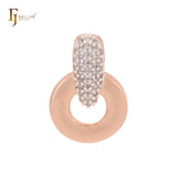 Wonderful luxurious white CZs lock Rose Gold two tone Fashion Pendant