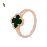 🔥 Minimalism Elegant Black or white Clover design Rose Gold  Fashion Rings
