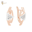 Eyes of Cluster CZs Triangular Rose Gold two tone Clip-On Earrings