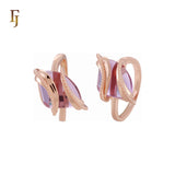 🔥 Double Ribbons clawed elegant Solitaire Colorful CZ Rose Gold Fashion Rings