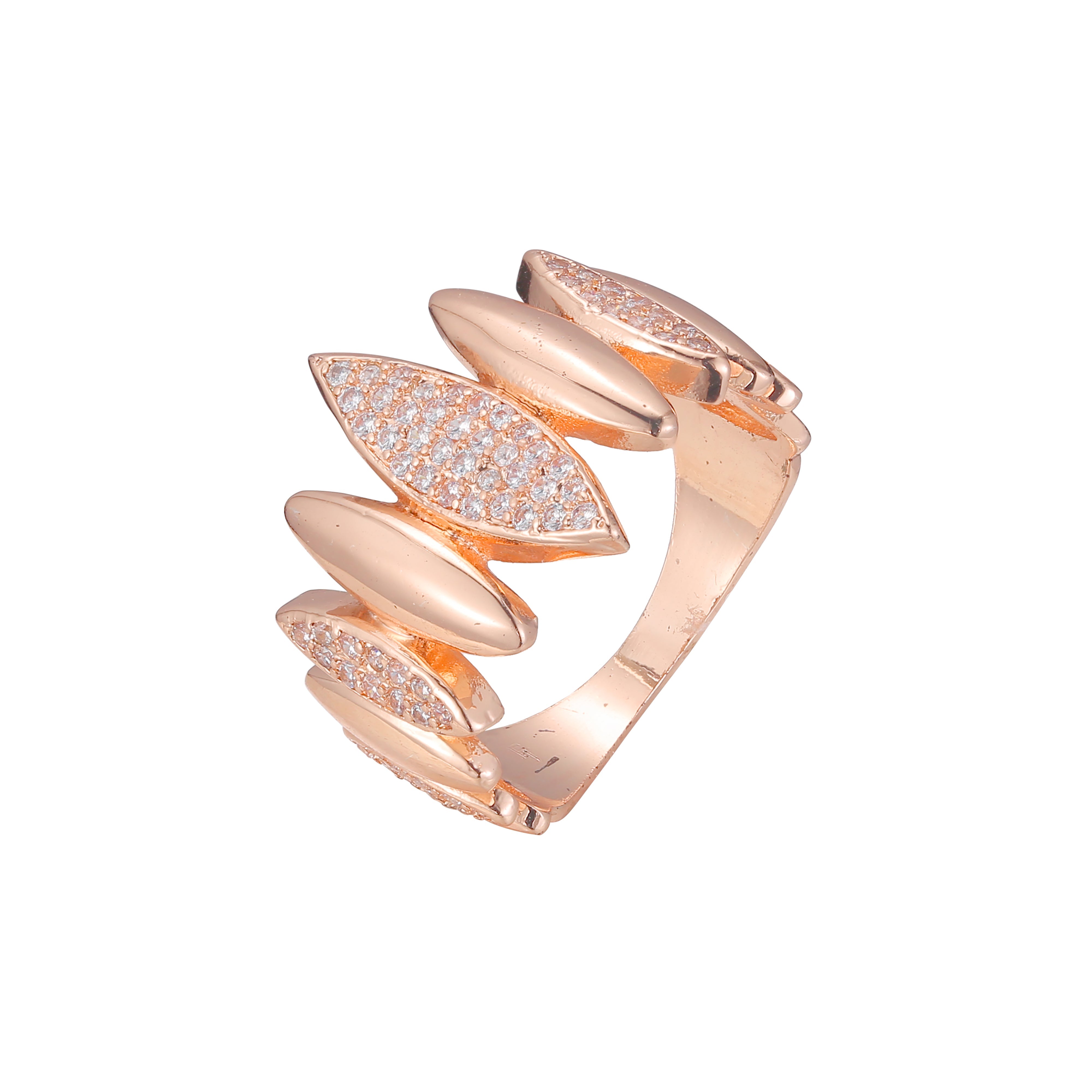 Anillos de moda en Oro 14K, colores de baño de oro rosa.