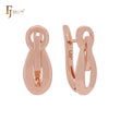 Geometric chain link lock design Rose Gold, two tone Russian Lock Earrings