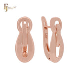 Geometric chain link lock design Rose Gold, two tone Russian Lock Earrings