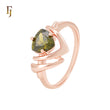 Triangular olive Green solitaire CZ Rose Gold Fahsion Rings