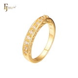 Solitaire and cluster stackable rings in 18K Gold, White Gold, 14K Gold plating colors