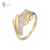 Anillos de moda de dos tonos de oro rosa