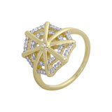 Bunte Ringe aus 14-kar?tigem Gold mit Halo-Pav¨¦ und wei?em kubischem Zirkonia